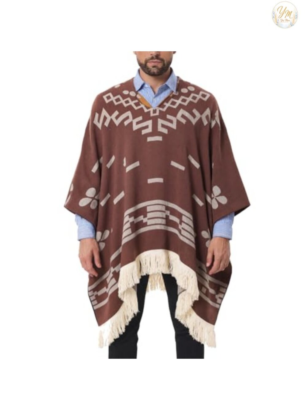 Western Cowboy Poncho Wool Blend Heavyweight Sleeveless Cosplay Costume